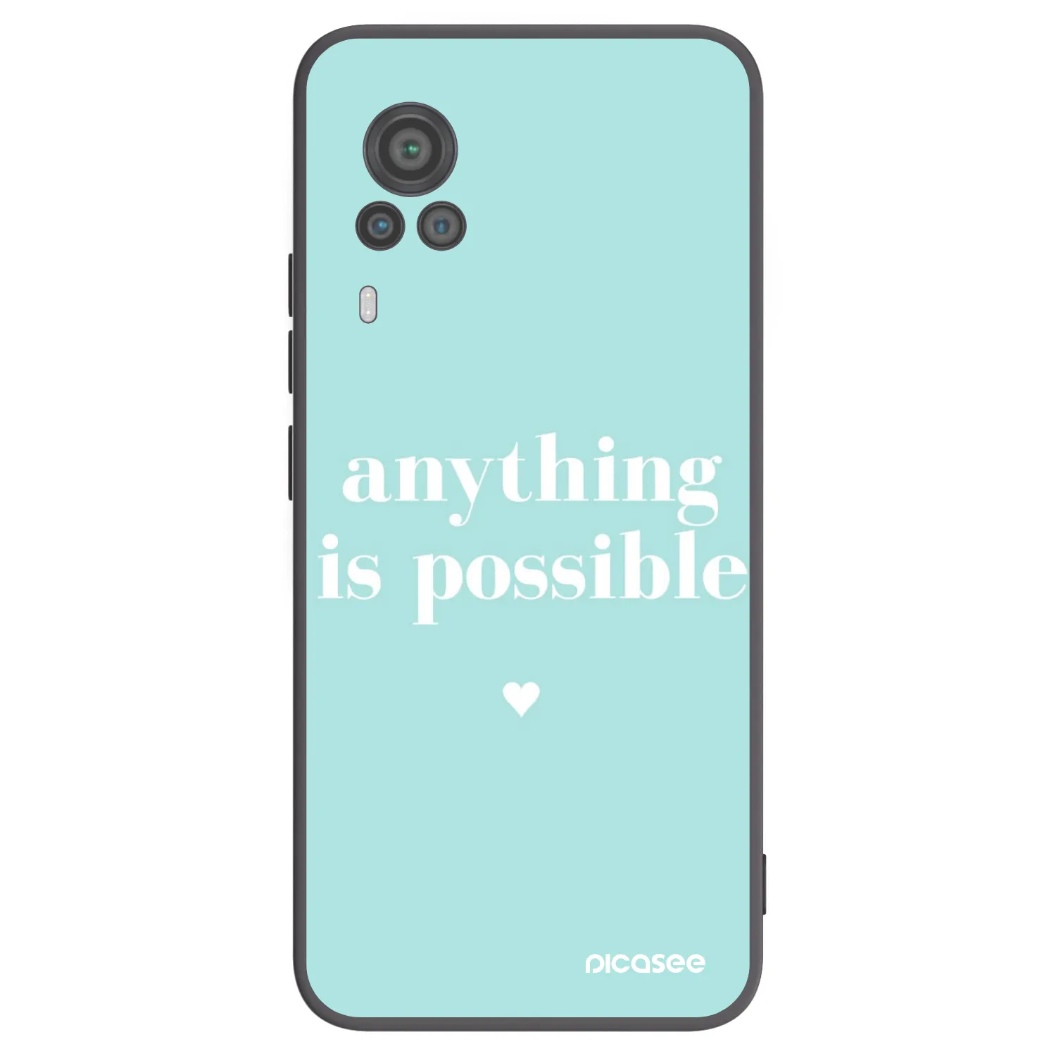 Picasee Μαύρη θήκη σιλικόνης για Vivo X60 Pro 5G - Anything is possible