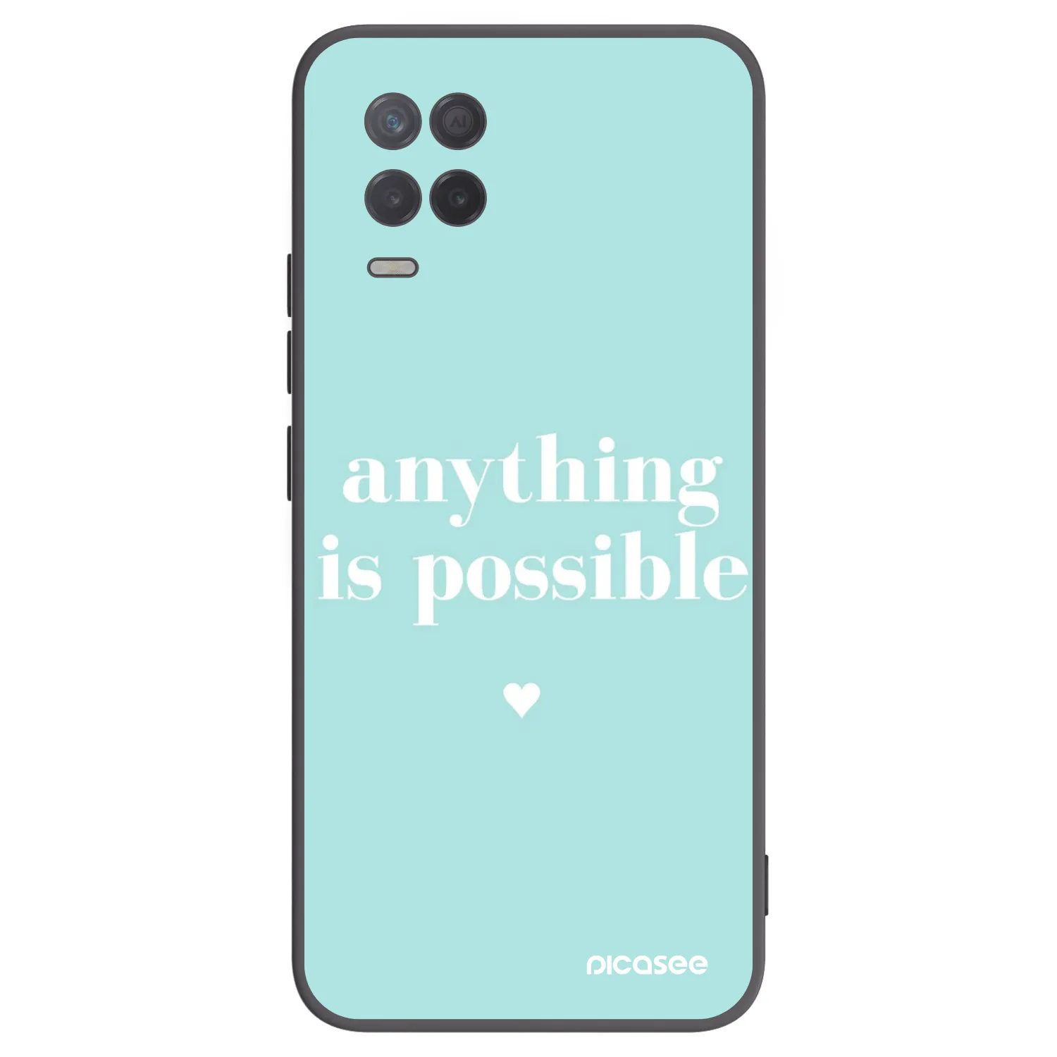 Picasee Μαύρη θήκη σιλικόνης για Realme 8 5G - Anything is possible