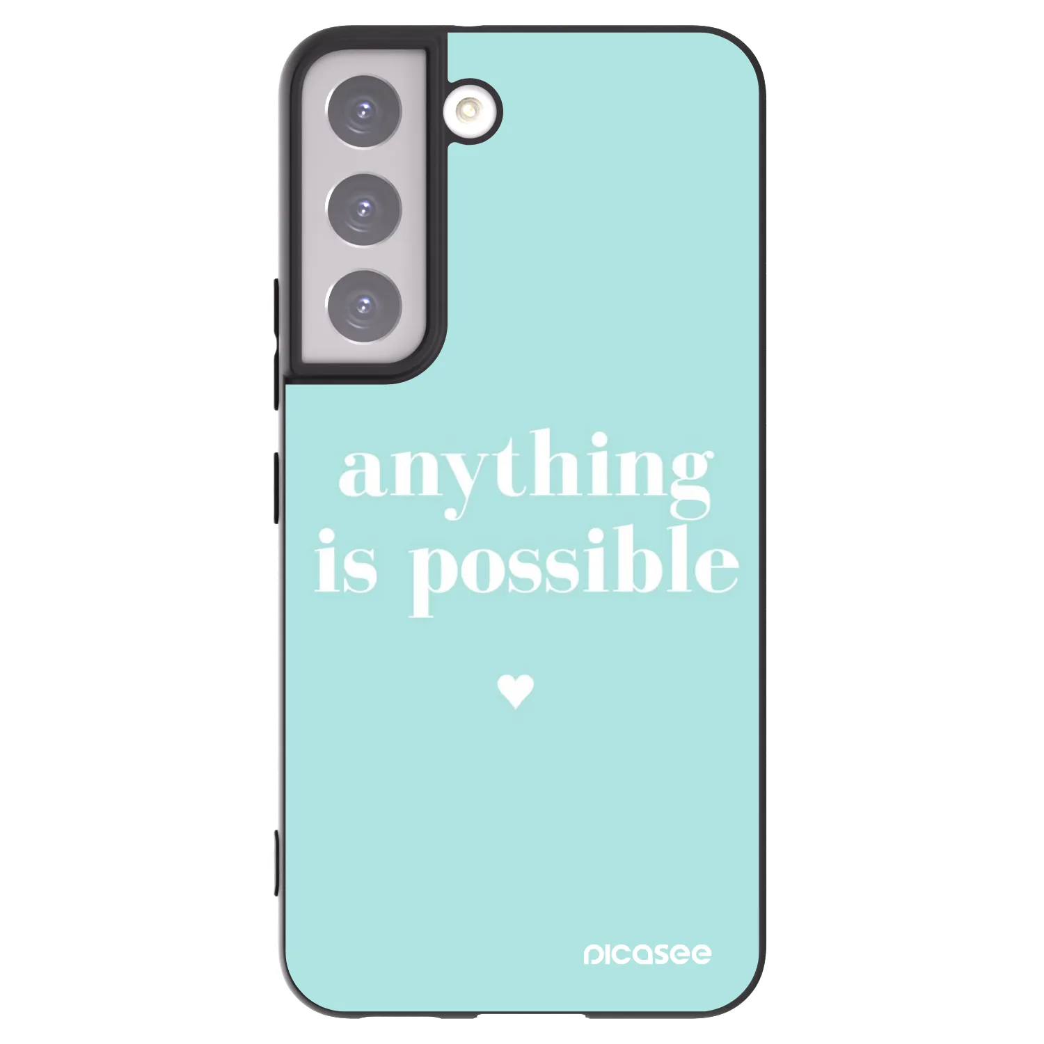 Picasee Μαύρη θήκη σιλικόνης για Samsung Galaxy S22 5G - Anything is possible