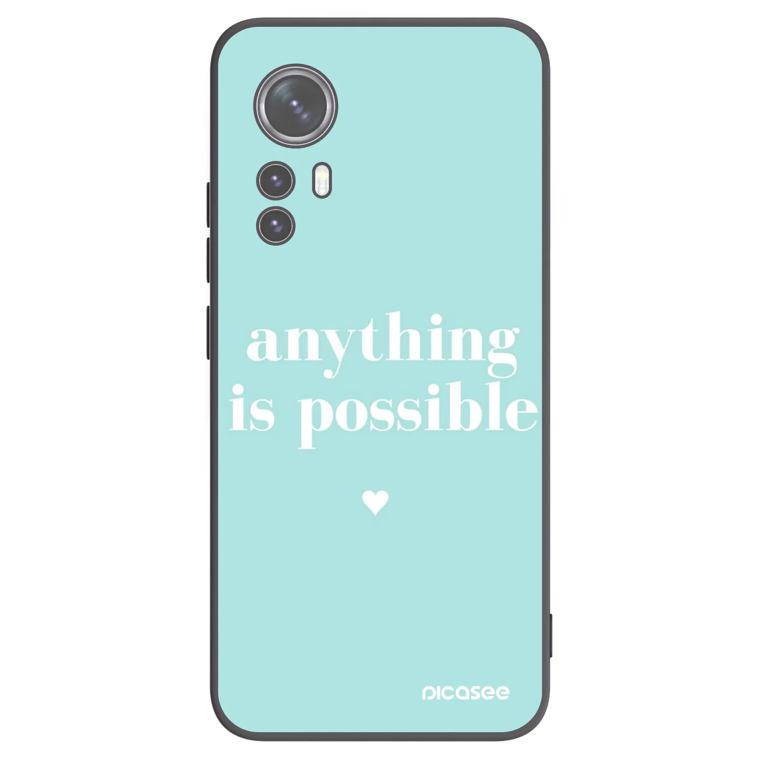 Picasee Μαύρη θήκη σιλικόνης για Xiaomi 12 - Anything is possible