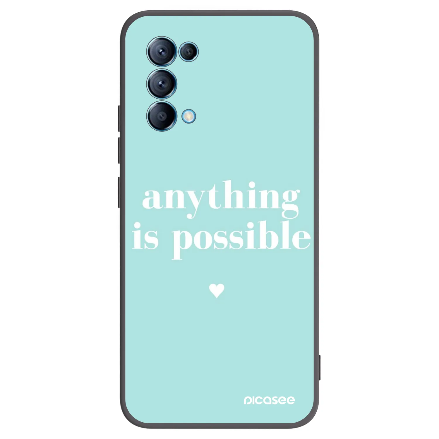 Picasee Μαύρη θήκη σιλικόνης για OPPO Reno 5 5G - Anything is possible