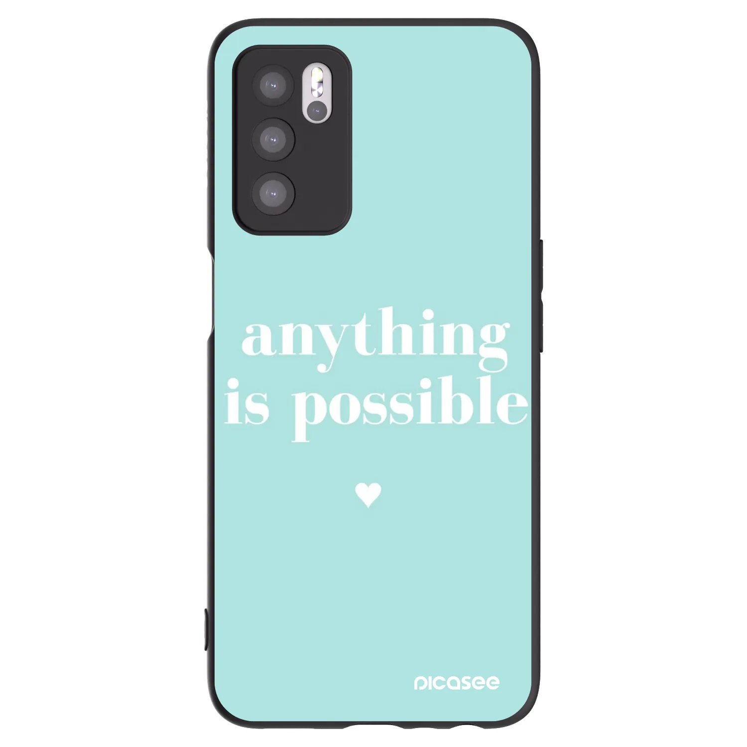 Picasee Μαύρη θήκη σιλικόνης για OPPO A16 - Anything is possible