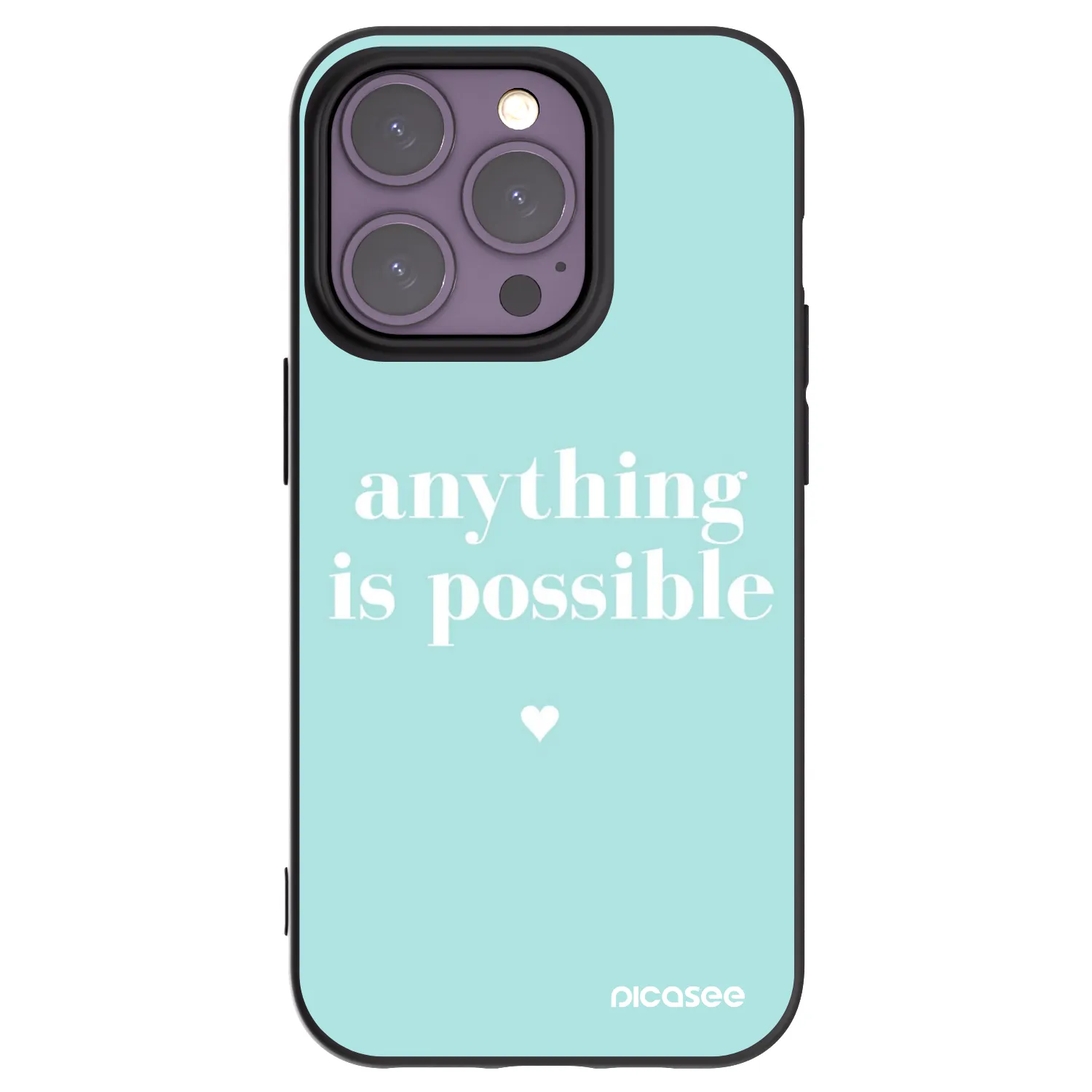 Picasee Μαύρη θήκη σιλικόνης για Apple iPhone 14 Pro - Anything is possible