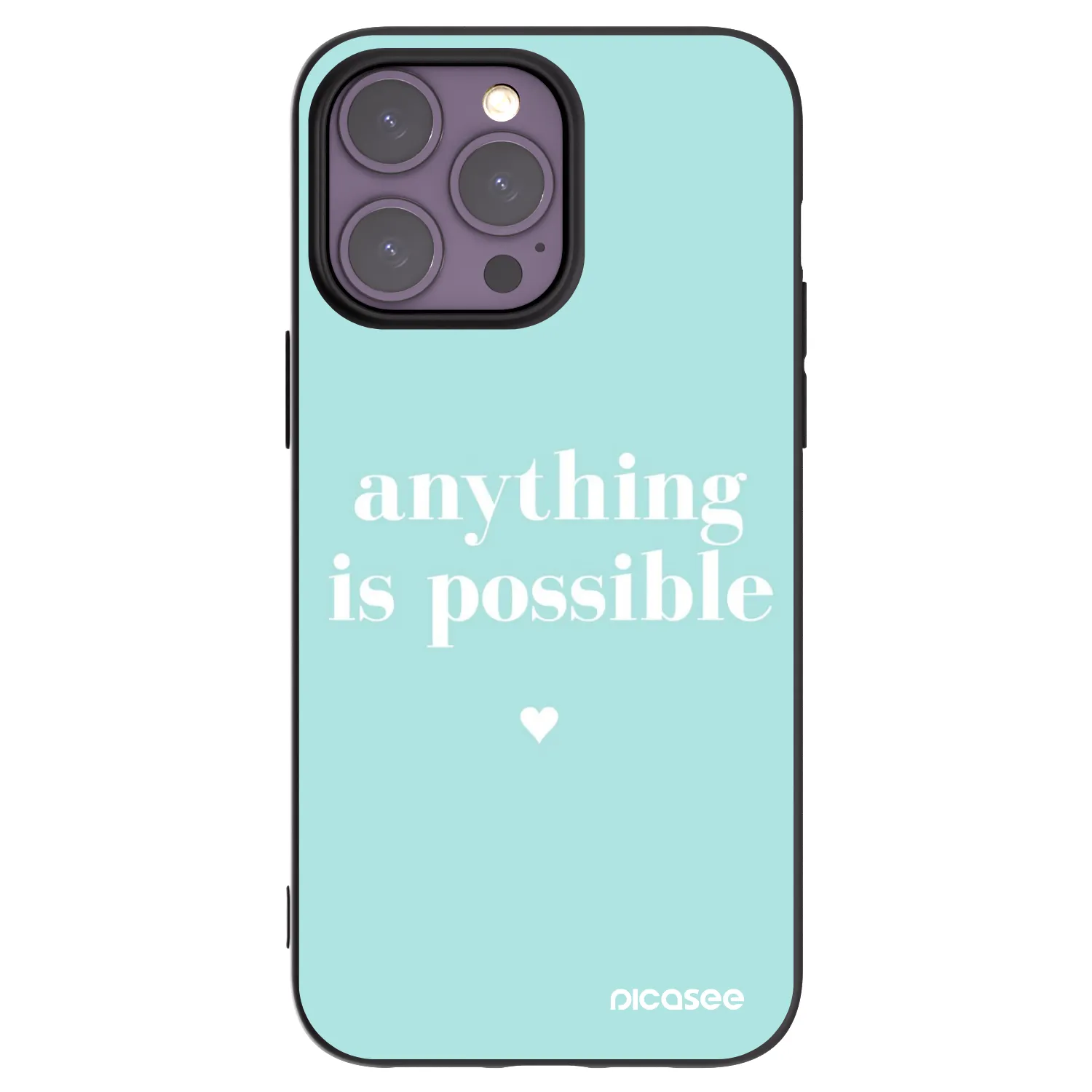 Picasee Μαύρη θήκη σιλικόνης για Apple iPhone 14 Pro Max - Anything is possible