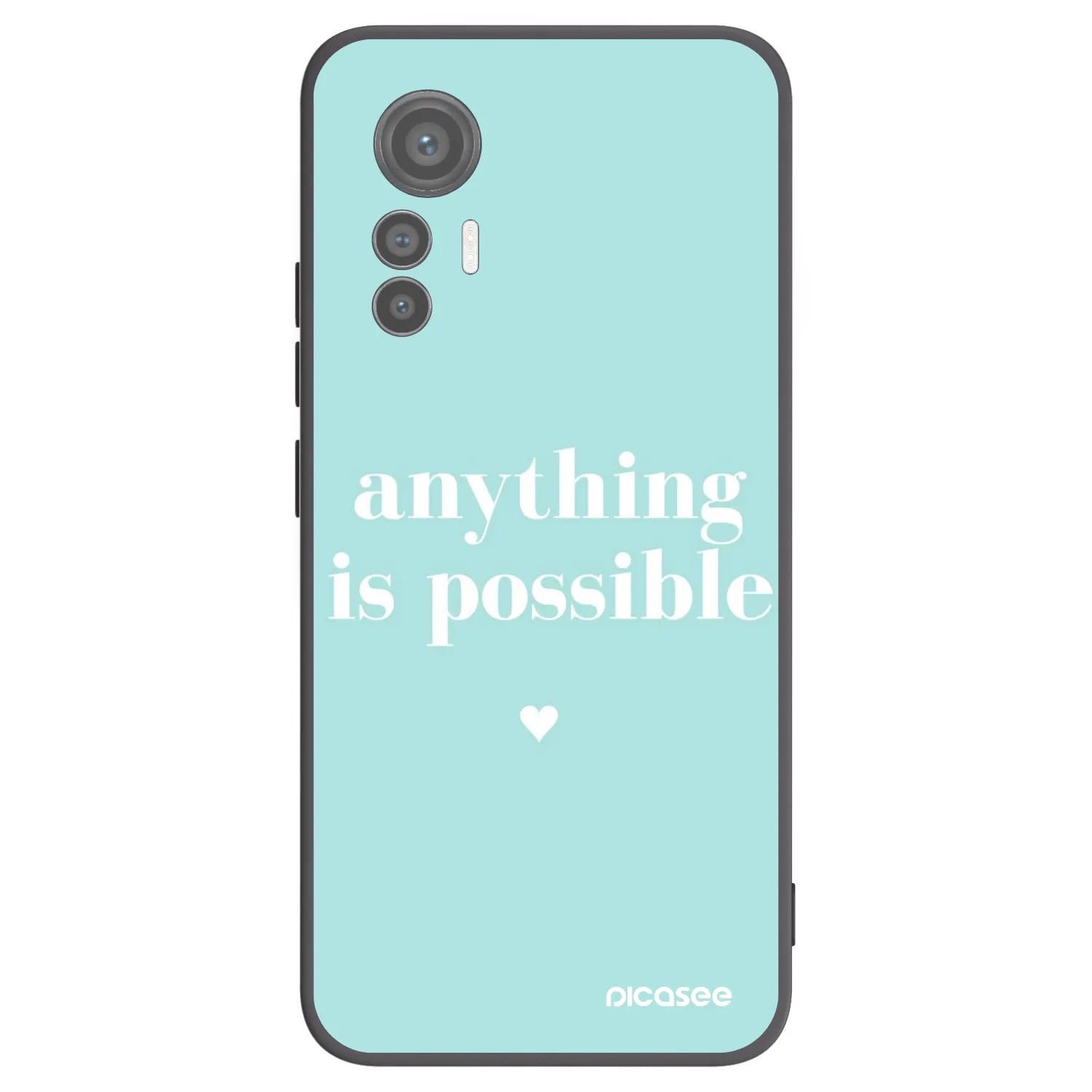 Picasee Μαύρη θήκη σιλικόνης για Xiaomi 12 Lite - Anything is possible