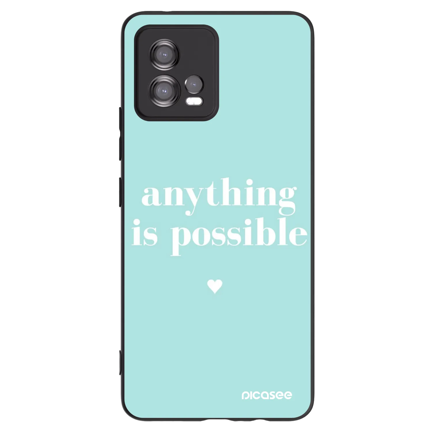 Picasee Μαύρη θήκη σιλικόνης για Motorola Moto G72 - Anything is possible