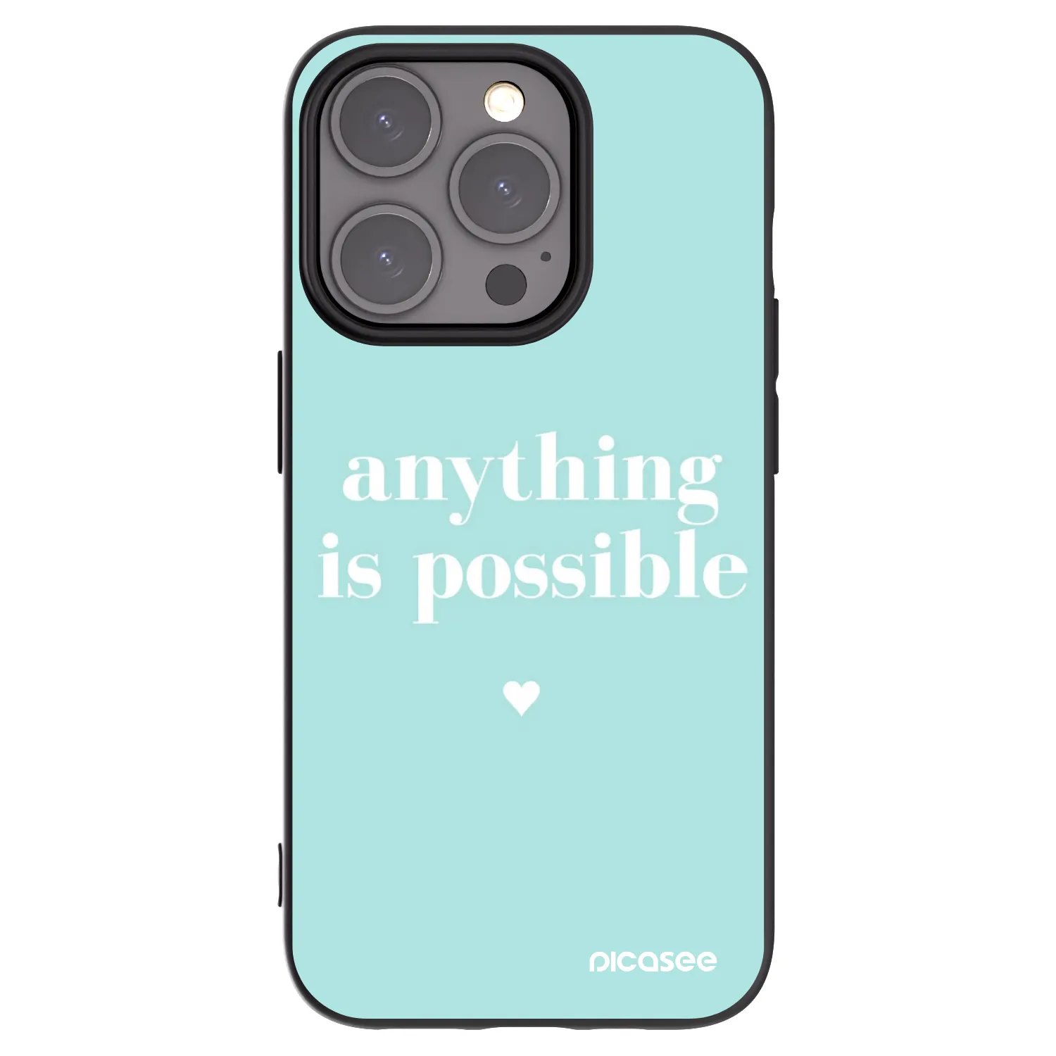 Picasee Μαύρη θήκη σιλικόνης για Apple iPhone 15 Pro - Anything is possible