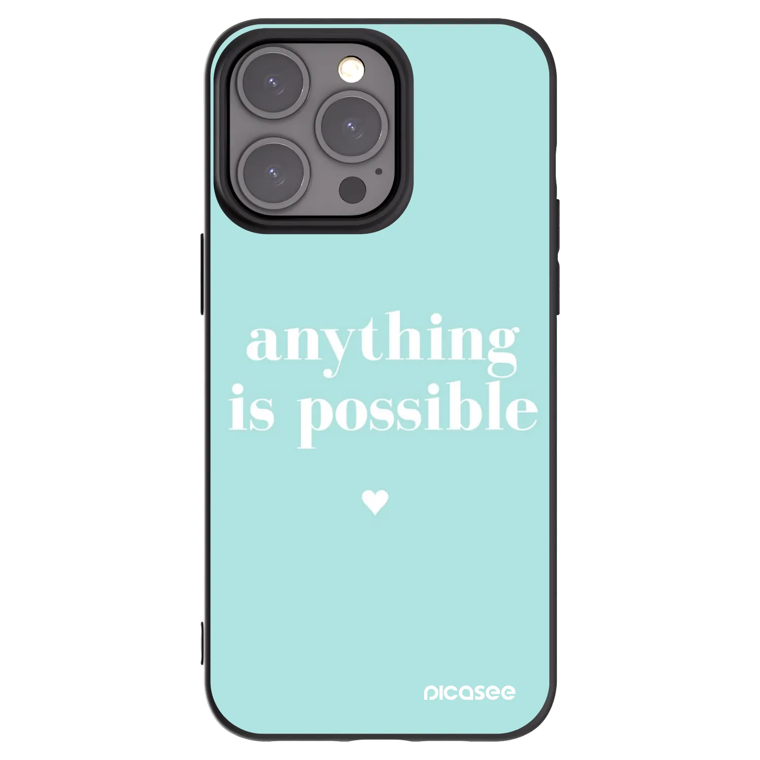 Picasee Μαύρη θήκη σιλικόνης για Apple iPhone 15 Pro Max - Anything is possible