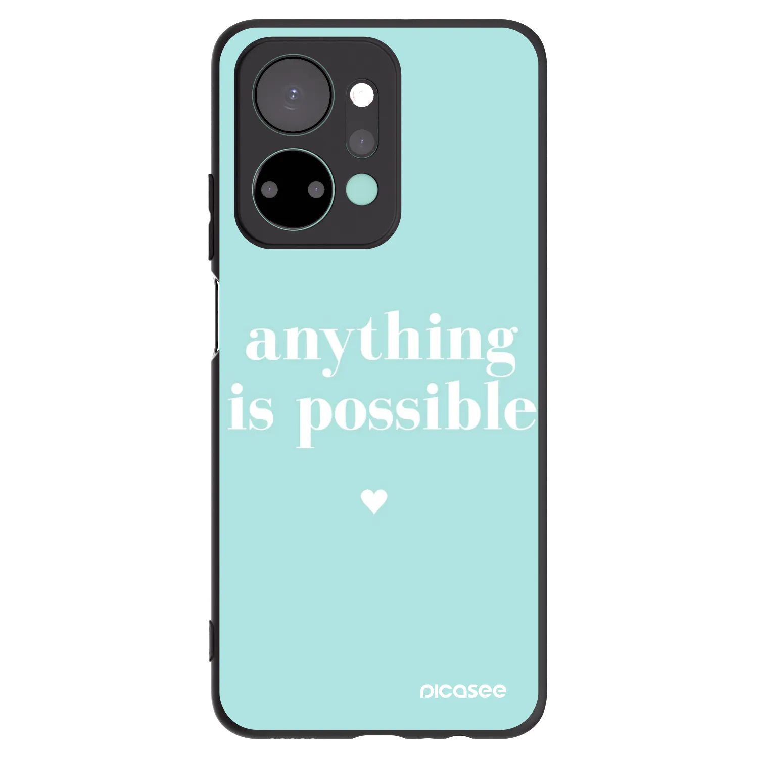 Picasee Μαύρη θήκη σιλικόνης για Honor X7a - Anything is possible