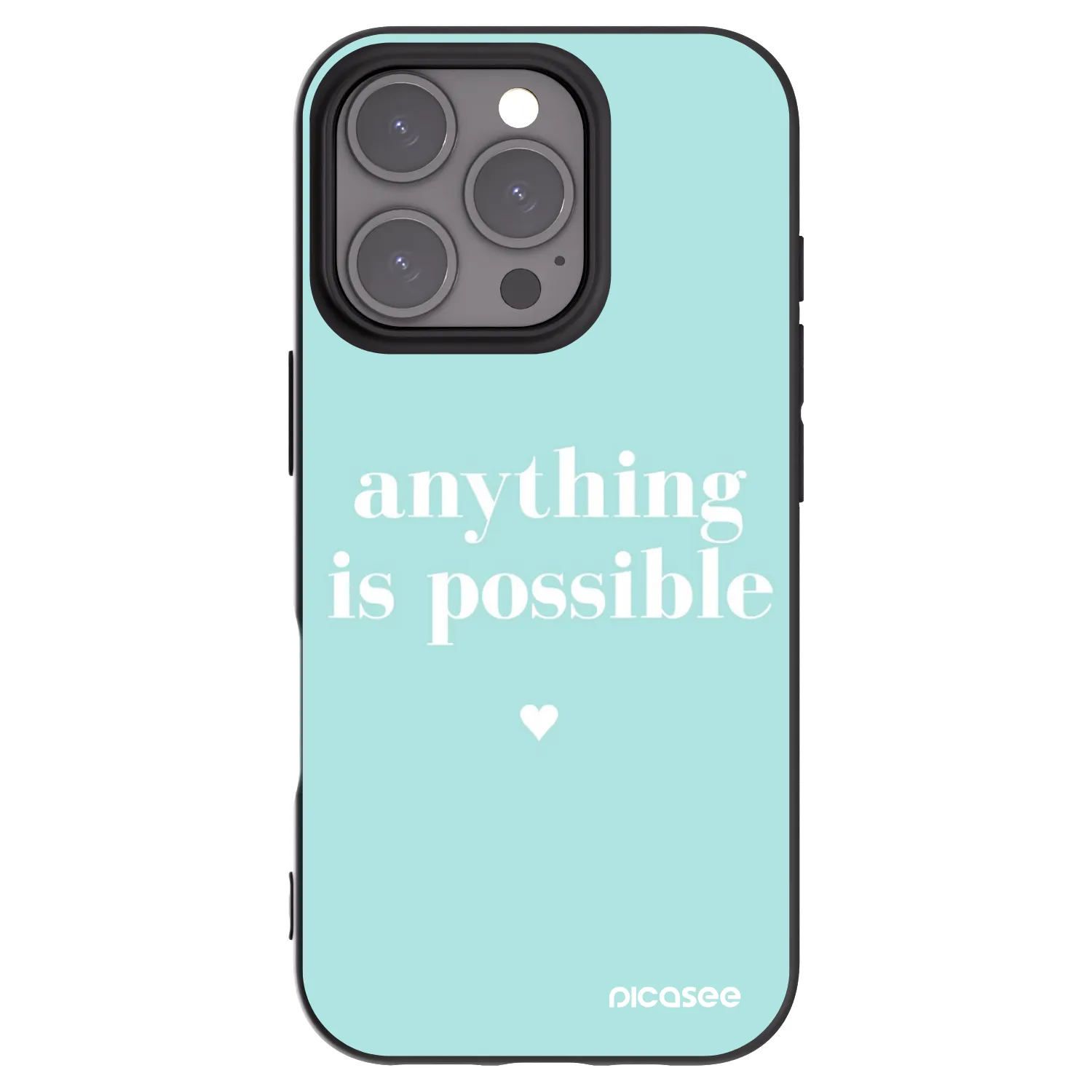 Picasee Μαύρη θήκη σιλικόνης για Apple iPhone 16 Pro - Anything is possible