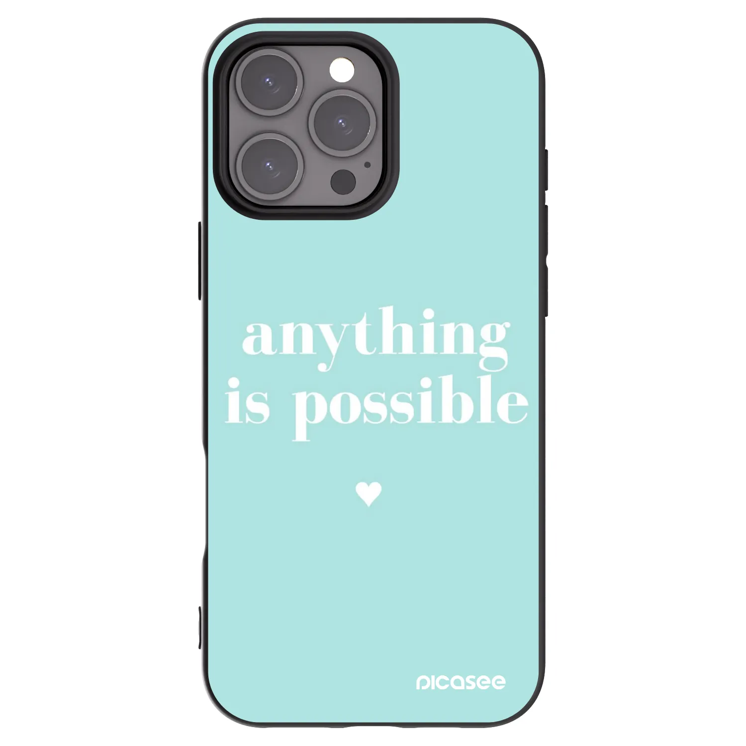 Picasee Μαύρη θήκη σιλικόνης για Apple iPhone 16 Pro Max - Anything is possible