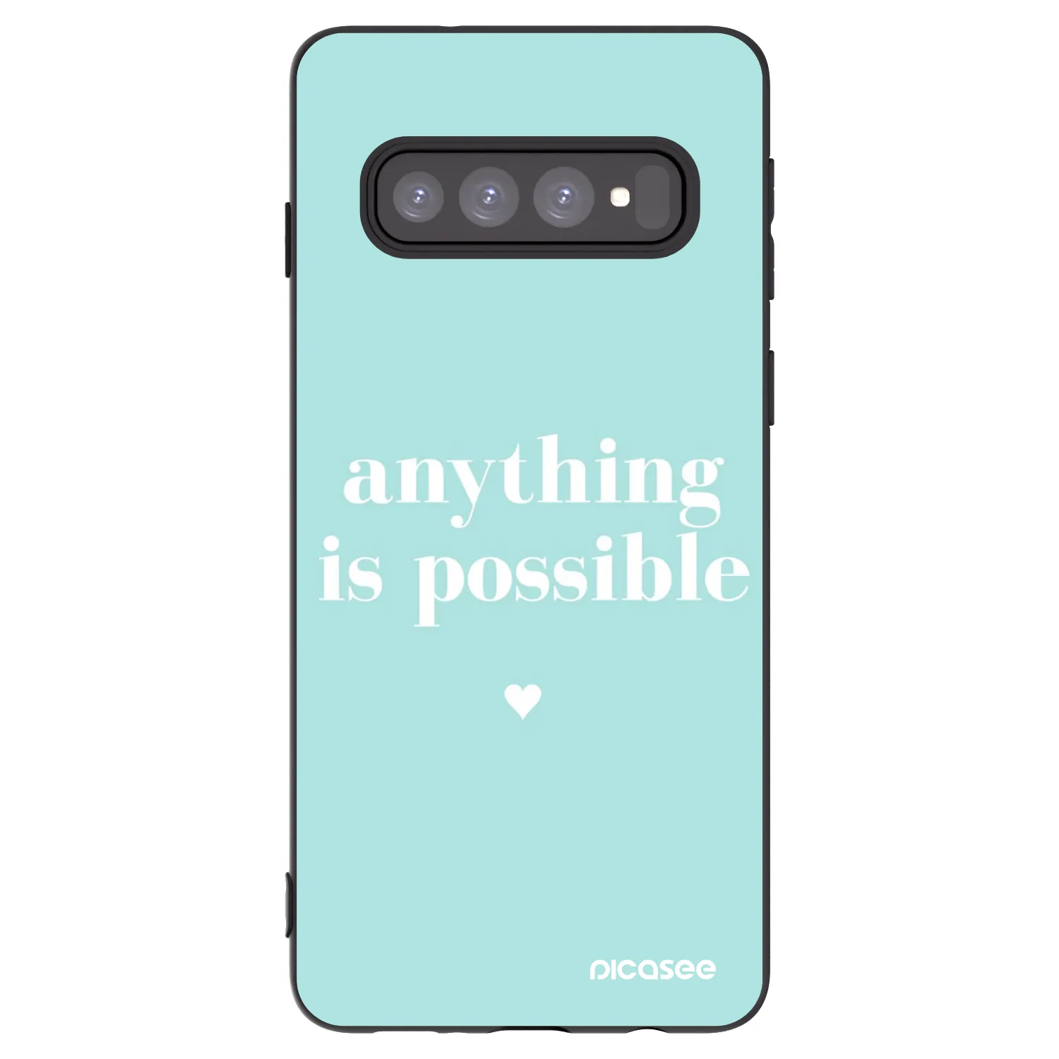 Picasee Μαύρη θήκη σιλικόνης για Samsung Galaxy S10 G973 - Anything is possible