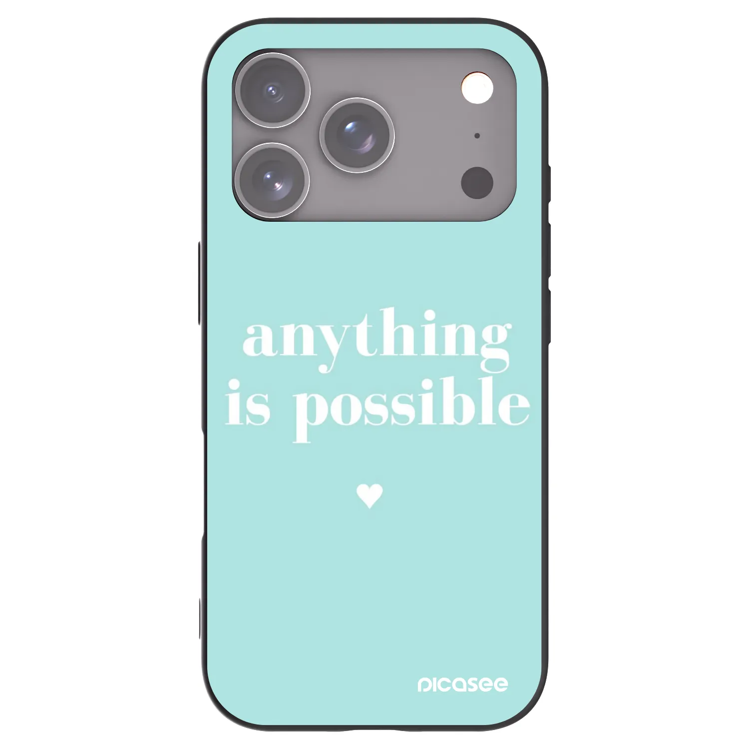Picasee Μαύρη θήκη σιλικόνης για Apple iPhone 17 Pro - Anything is possible