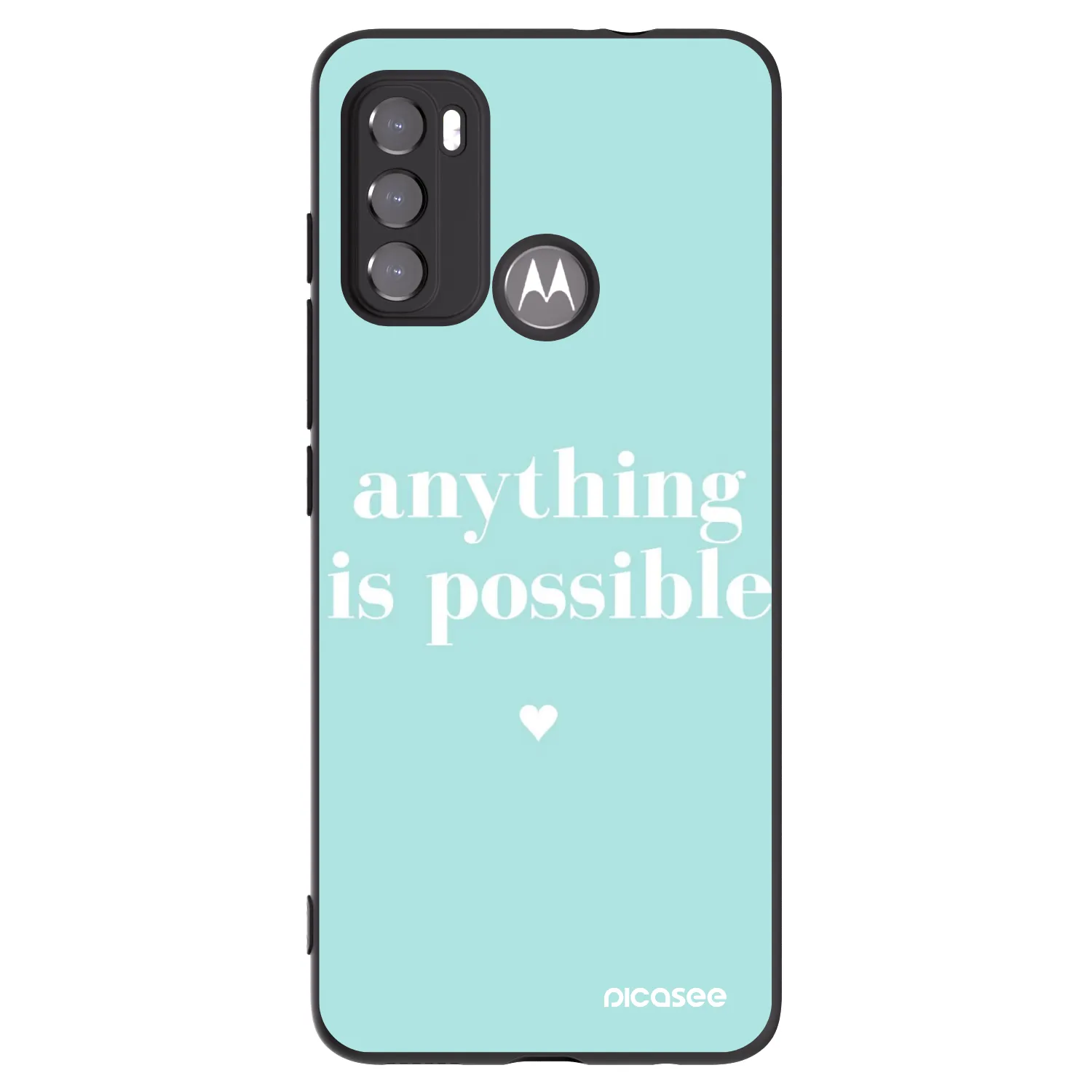 Picasee Μαύρη θήκη σιλικόνης για Motorola Edge 60 5G - Anything is possible