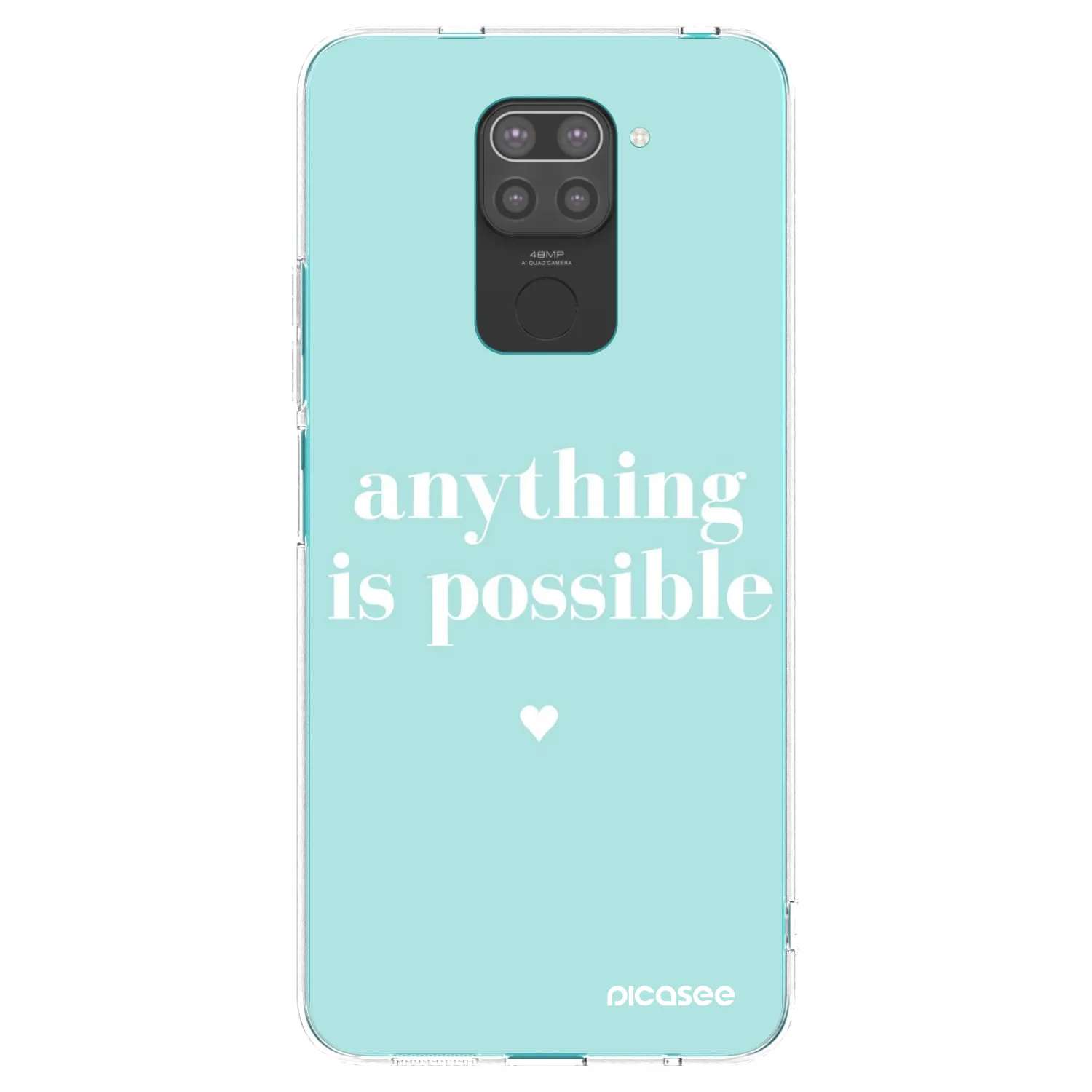Picasee Μαύρη θήκη σιλικόνης για Xiaomi Redmi Note 9 - Anything is possible