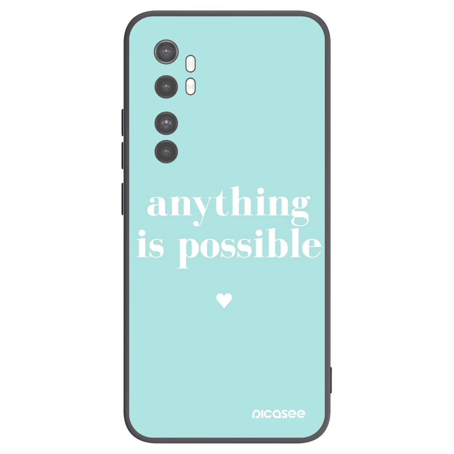 Picasee Μαύρη θήκη σιλικόνης για Xiaomi Mi Note 10 Lite - Anything is possible