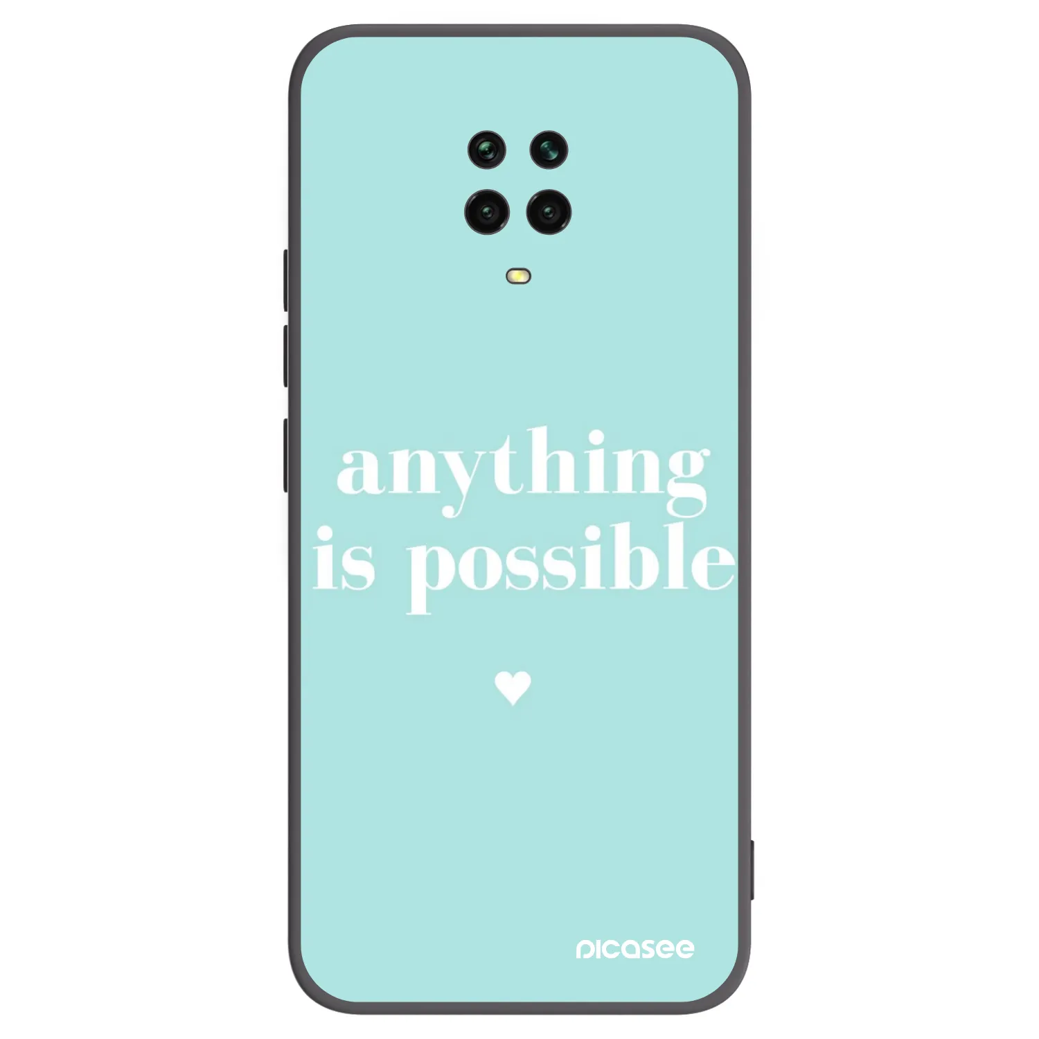 Picasee Μαύρη θήκη σιλικόνης για Xiaomi Redmi Note 9S - Anything is possible