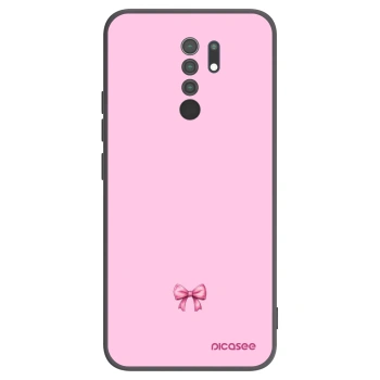 Picasee Μαύρη θήκη σιλικόνης για Xiaomi Redmi 9 - Blush bow