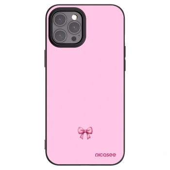 Picasee Μαύρη θήκη σιλικόνης για Apple iPhone 12 Pro Max - Blush bow