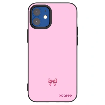 Picasee Μαύρη θήκη σιλικόνης για Apple iPhone 12 mini - Blush bow
