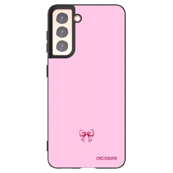 Picasee Μαύρη θήκη σιλικόνης για Samsung Galaxy S21 5G G991B - Blush bow