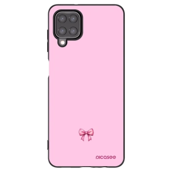 Picasee Μαύρη θήκη σιλικόνης για Samsung Galaxy A12 A125F - Blush bow
