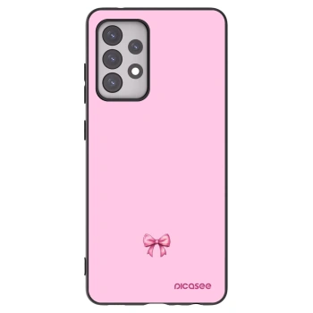 Picasee Μαύρη θήκη σιλικόνης για Samsung Galaxy A52 5G A525F - Blush bow