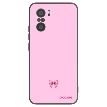 Picasee Μαύρη θήκη σιλικόνης για Xiaomi Poco F3 - Blush bow