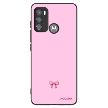 Picasee Μαύρη θήκη σιλικόνης για Motorola Moto G60 - Blush bow