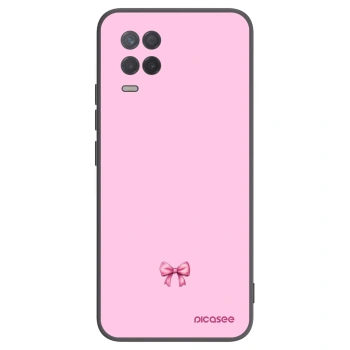 Picasee Μαύρη θήκη σιλικόνης για Realme 8 5G - Blush bow
