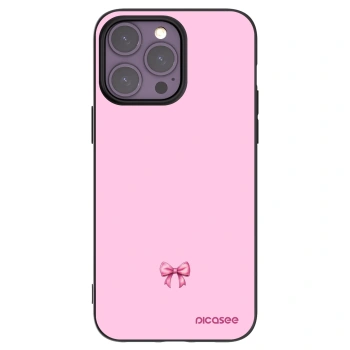 Picasee Μαύρη θήκη σιλικόνης για Apple iPhone 14 Pro Max - Blush bow