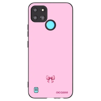 Picasee Μαύρη θήκη σιλικόνης για Realme C21Y - Blush bow