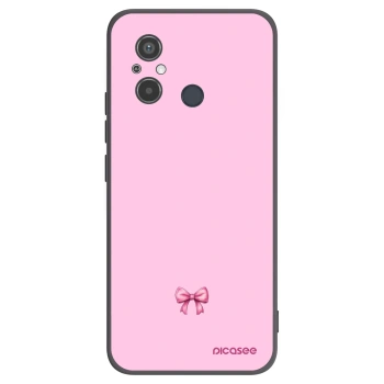 Picasee Μαύρη θήκη σιλικόνης για Xiaomi Redmi 12C - Blush bow