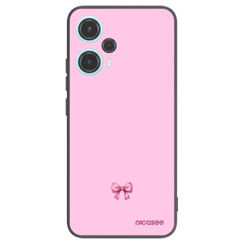 Picasee Μαύρη θήκη σιλικόνης για Xiaomi Poco F5 - Blush bow