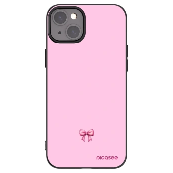 Picasee Μαύρη θήκη σιλικόνης για Apple iPhone 15 Plus - Blush bow