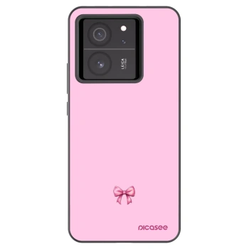 Picasee Μαύρη θήκη σιλικόνης για Xiaomi 13T Pro - Blush bow