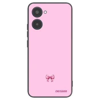 Picasee Μαύρη θήκη σιλικόνης για Realme 10 4G - Blush bow