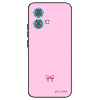 Picasee Μαύρη θήκη σιλικόνης για Motorola Edge 40 Neo - Blush bow