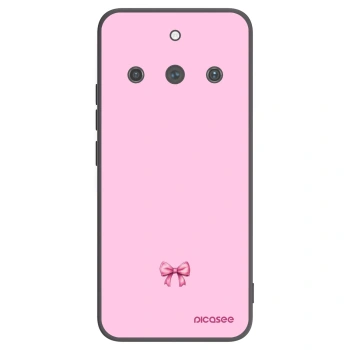 Picasee Μαύρη θήκη σιλικόνης για Realme 11 Pro+ - Blush bow