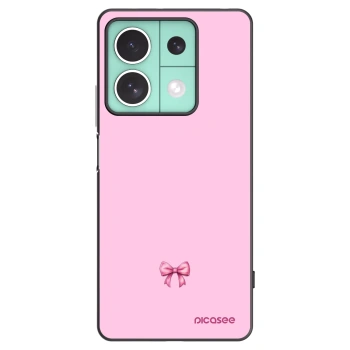 Picasee Μαύρη θήκη σιλικόνης για Xiaomi Redmi Note 13 5G - Blush bow