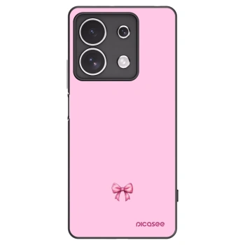 Picasee Μαύρη θήκη σιλικόνης για Xiaomi Redmi Note 13 4G - Blush bow