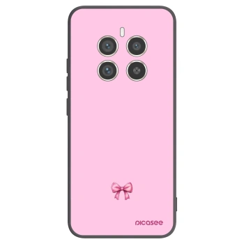 Picasee Μαύρη θήκη σιλικόνης για Realme 12 Pro 5G - Blush bow