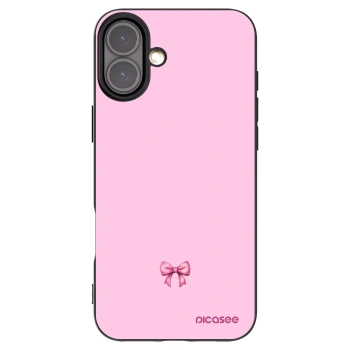 Picasee Μαύρη θήκη σιλικόνης για Apple iPhone 16 Plus - Blush bow