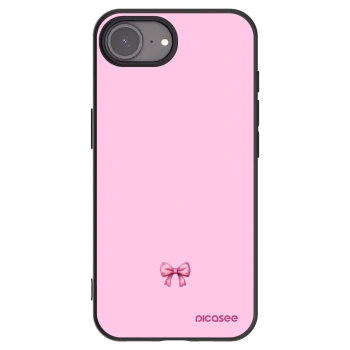 Picasee Μαύρη θήκη σιλικόνης για Apple iPhone 16e - Blush bow