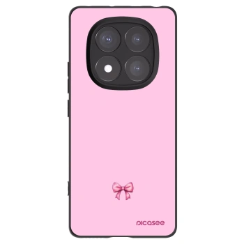 Picasee Μαύρη θήκη σιλικόνης για Xiaomi Redmi Note 14 Pro 5G - Blush bow
