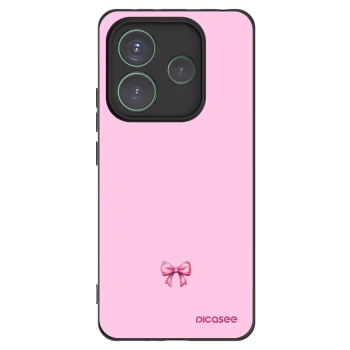 Picasee Μαύρη θήκη σιλικόνης για Xiaomi Redmi Note 14 5G - Blush bow