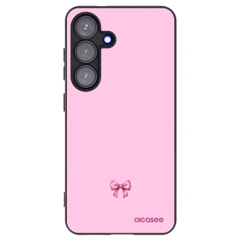Picasee Μαύρη θήκη σιλικόνης για Samsung Galaxy S25 5G - Blush bow