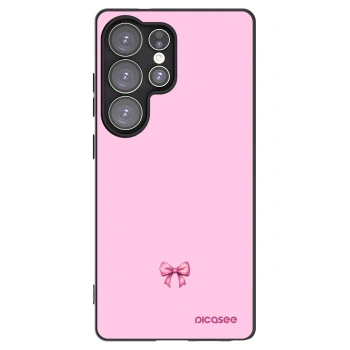 Picasee Μαύρη θήκη σιλικόνης για Samsung Galaxy S25 Ultra 5G - Blush bow