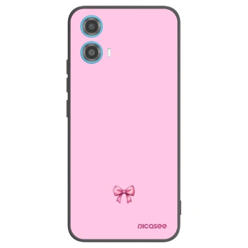 Picasee Μαύρη θήκη σιλικόνης για Motorola Moto G34 5G - Blush bow