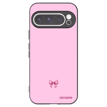 Picasee Μαύρη θήκη σιλικόνης για Google Pixel 9 Pro XL - Blush bow